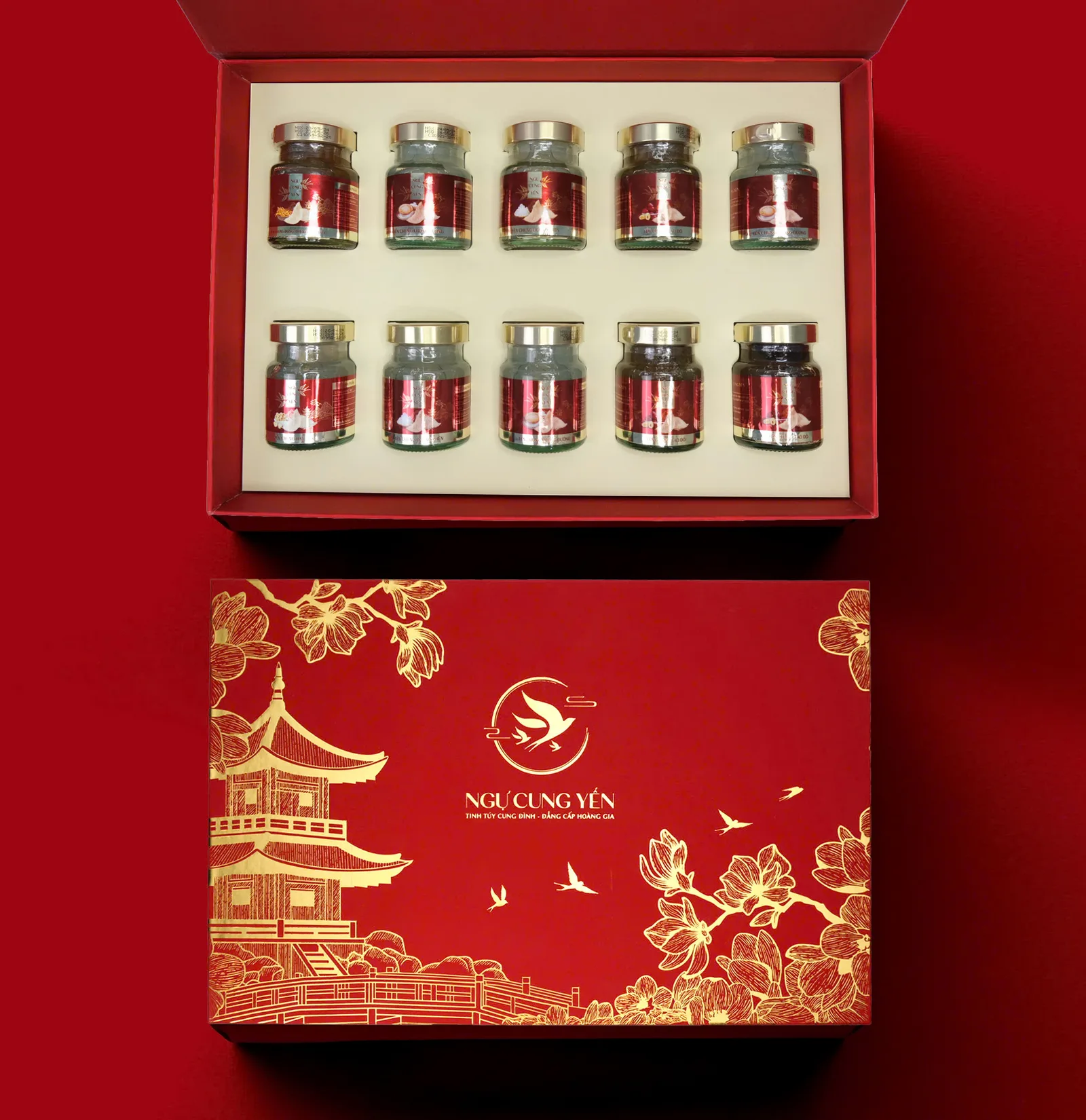 Combo 10 Hũ (hộp quà tặng màu đỏ)